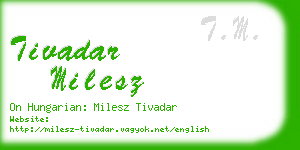 tivadar milesz business card